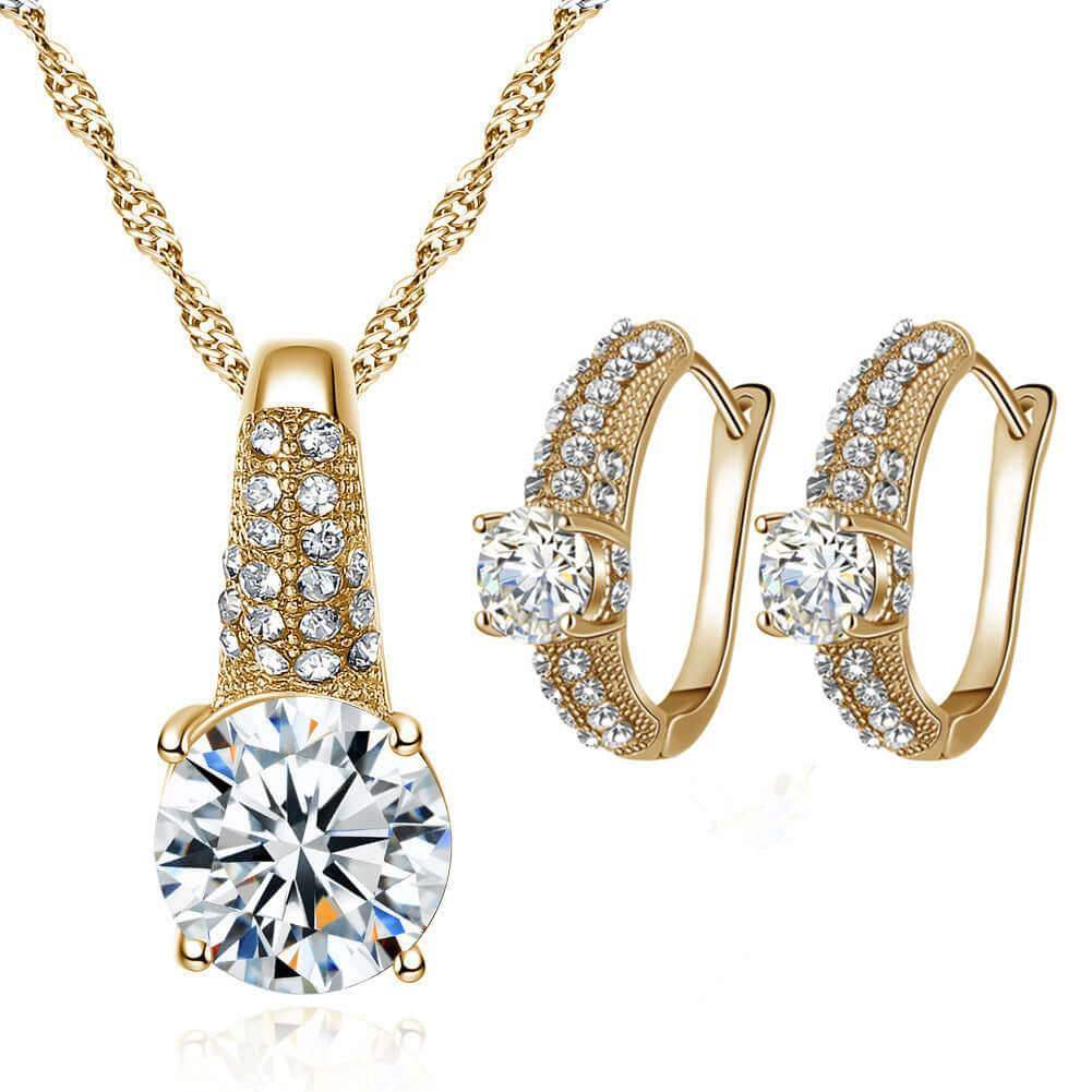 Bridal Necklace Earring Jewelry Set - GlowTrendVibe - - Bridal Necklace Earring Jewelry Set -
