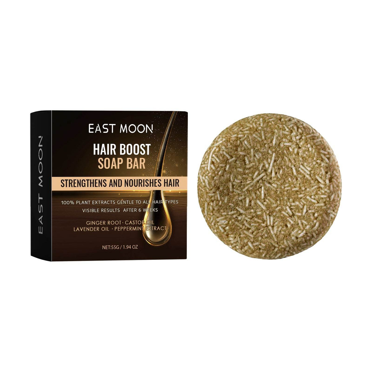 East Moon Root Activator Soap Bar, Hair Nourishing And Moisturizing Clean And Smooth Hair Roots Natural Black Thick Hair Care Shampoo Soap