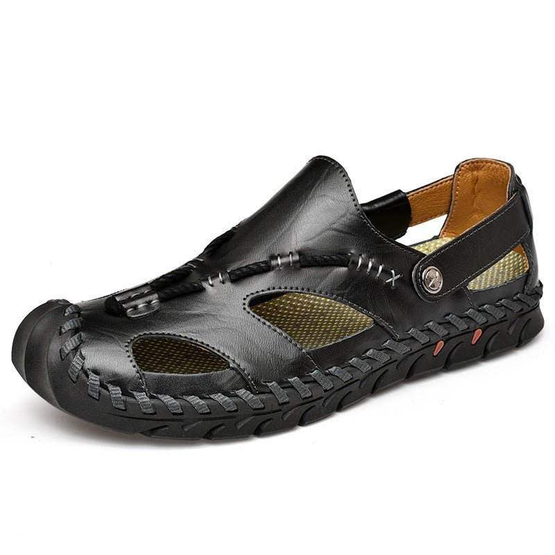 Fashion Simple Men's Casual Leather Sandals - GlowTrendVibe - - Fashion Simple Men's Casual Leather Sandals - 